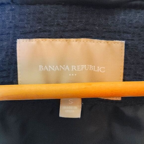 Banana Republic Textured Navy Hooded Zip Blazer Jacket - Picture 7 of 10